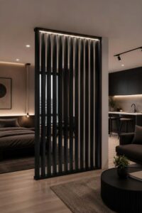 Black Onyx Pine Wood Room Divider