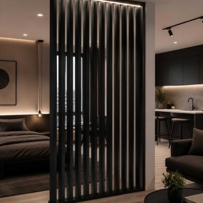 Black Onyx Pine Wood Room Divider