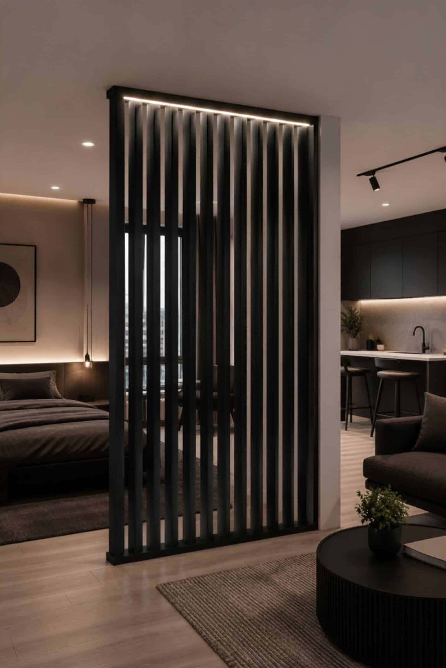 Black Onyx Pine Wood Room Divider