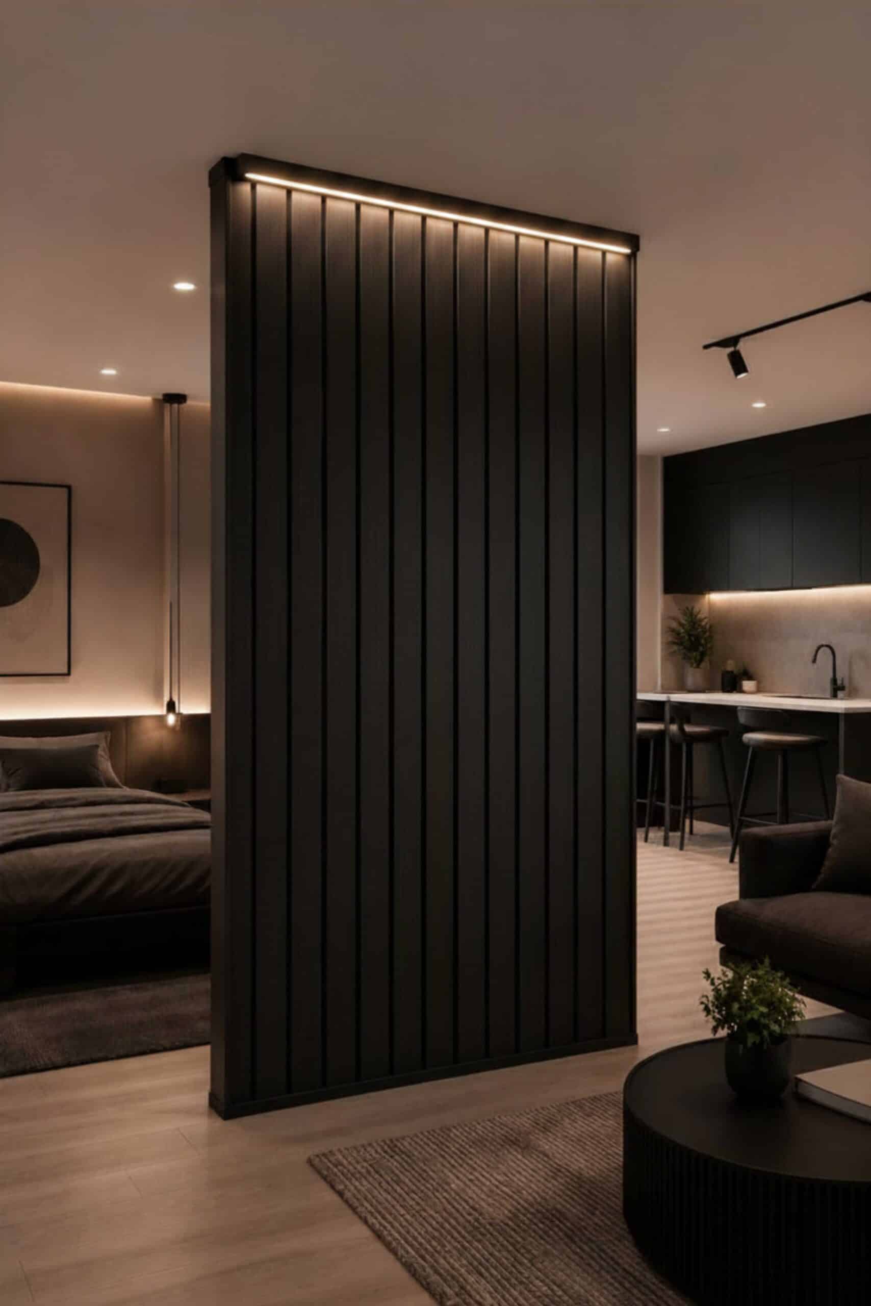 Black Onyx Pine wood room divider