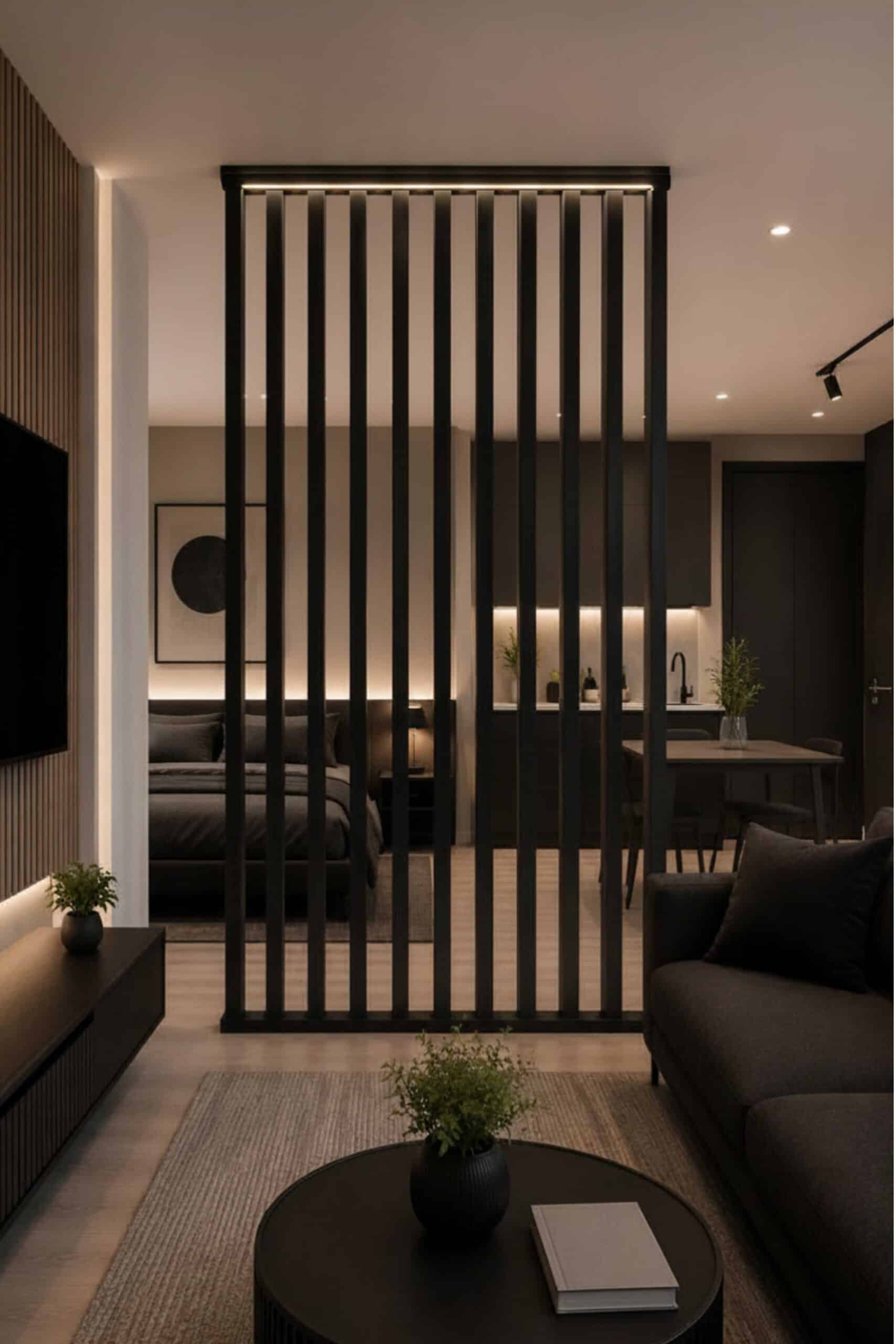 Black Onyx Pine Wood Room Divider - Image 3