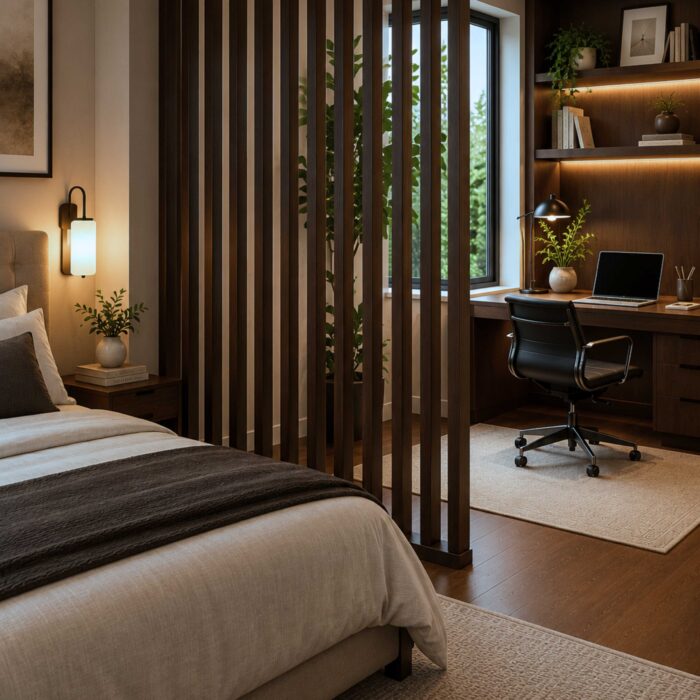 Espresso Brown Wood Room Divider