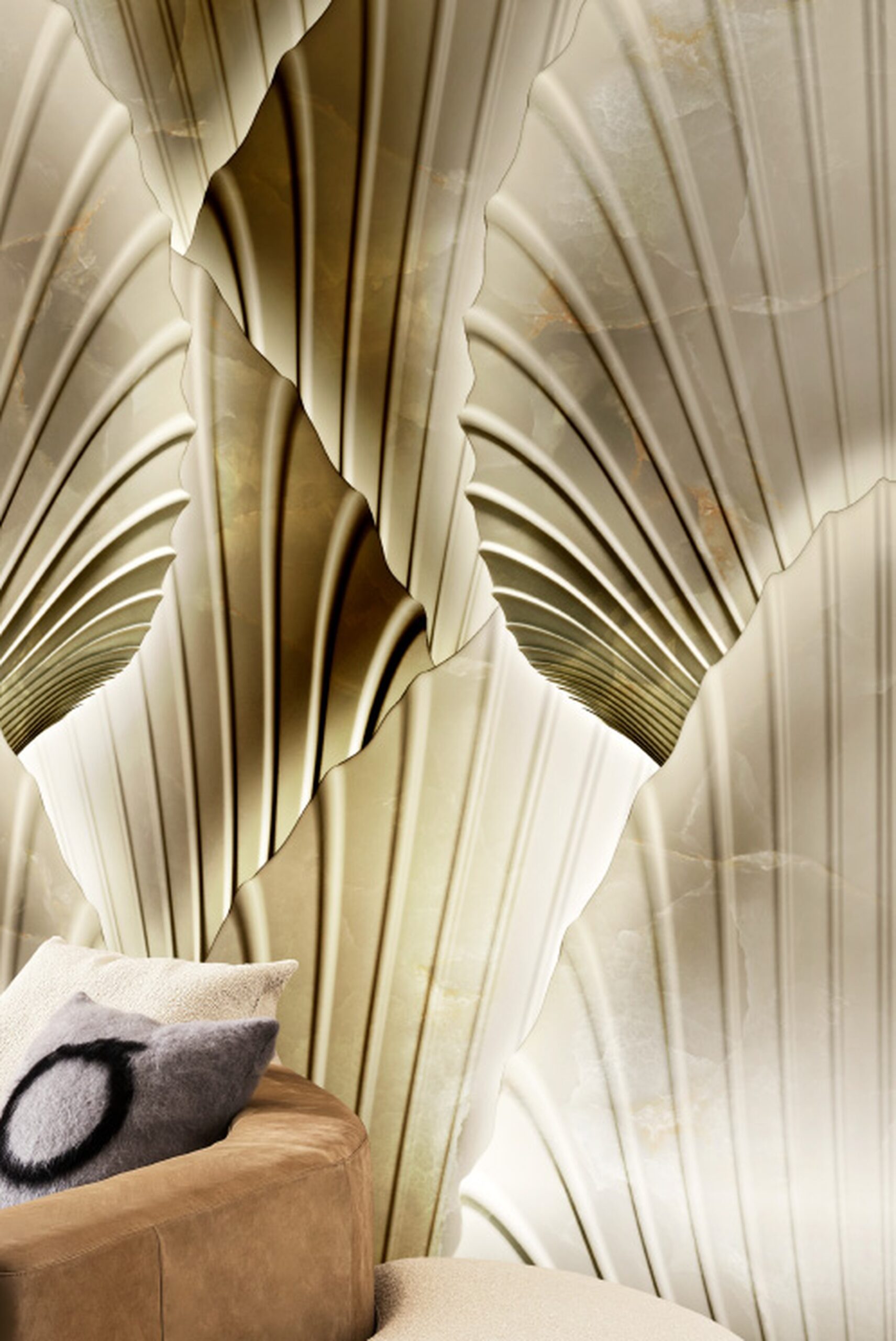 Exotic Leaf Wallpaper - room view right