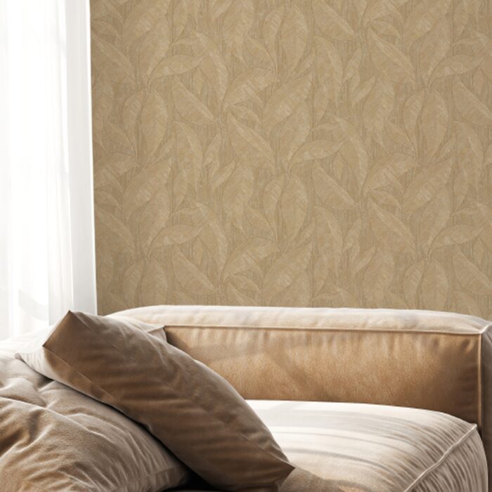 Warm Ochre Tropical Wallpaper