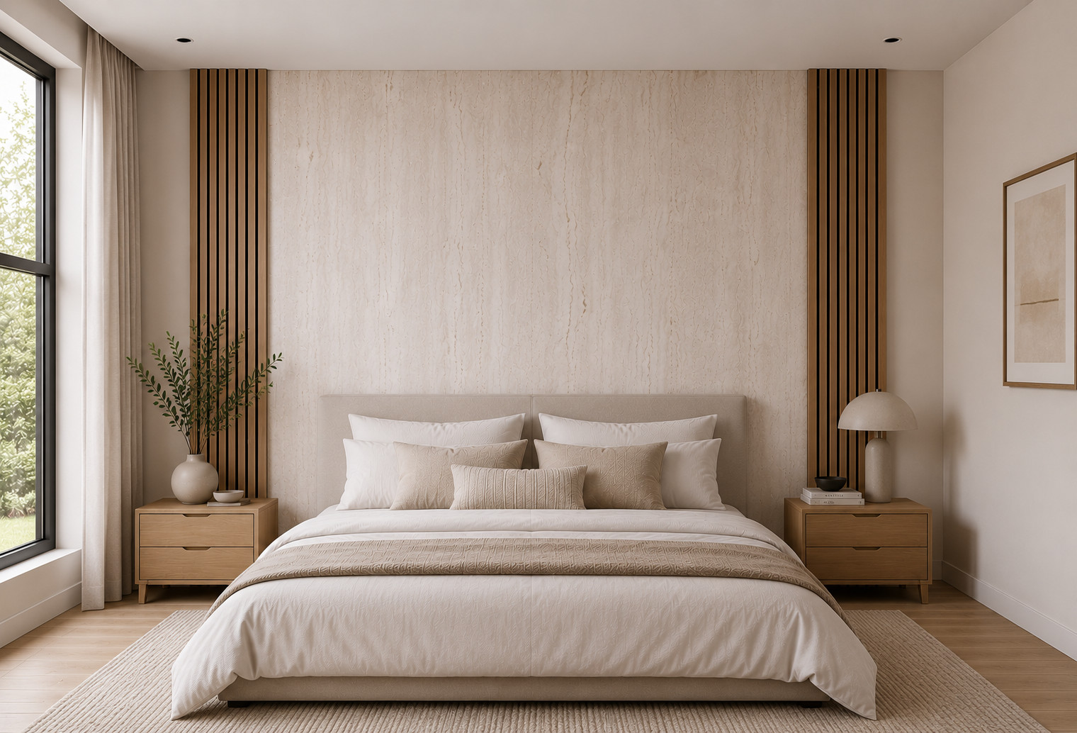 Modern bedroom featuring FLEX Stone Veneers