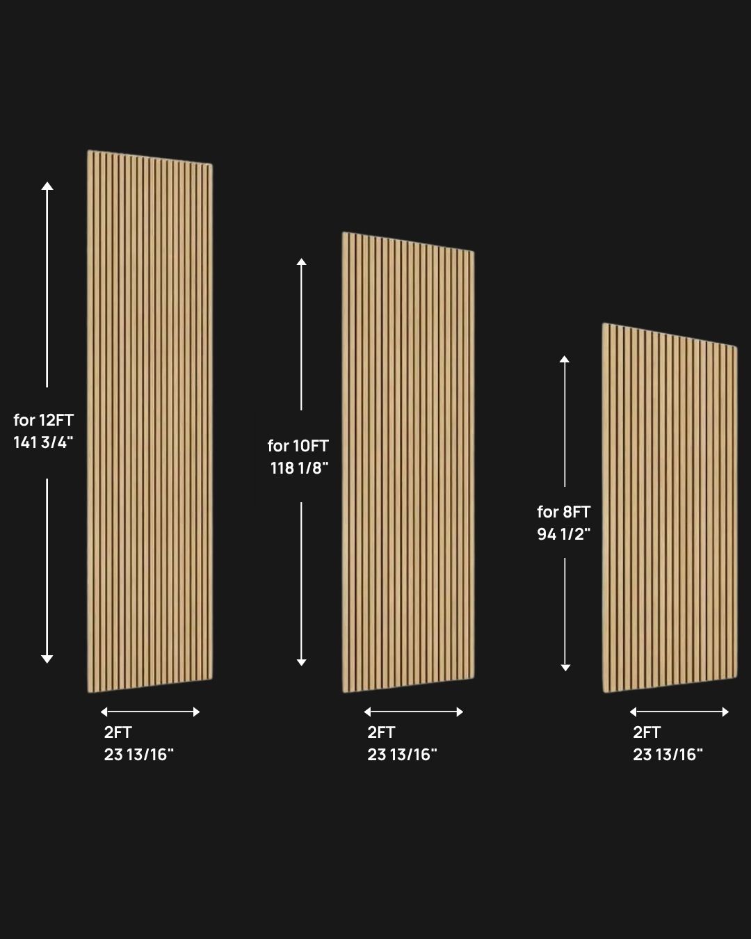 Slat Wood Panels available in 8 foot, 10 foot and 12 foot heights