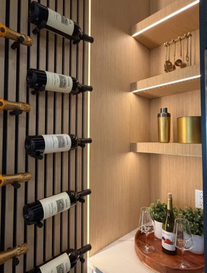 the perfect vibe. wood veneer + slat wood panels +&hellip;